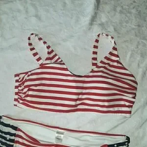 Ava Viv Swim Ava Viv 24w26w Bikini Top 24w Bottom Redwhite